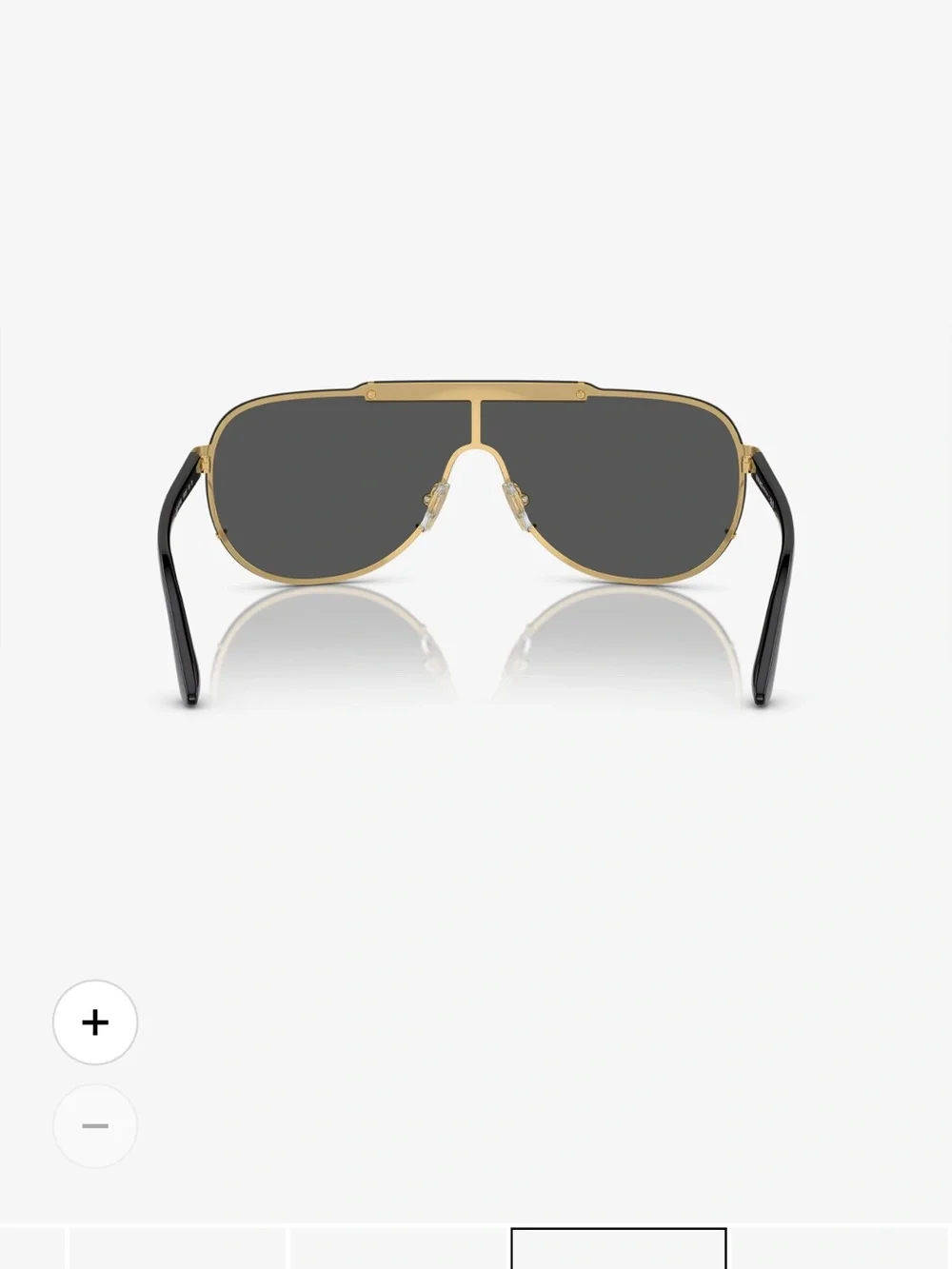 Versace MENS WOMENS Unisex Gold and Black Shield Sunglasses VE2140